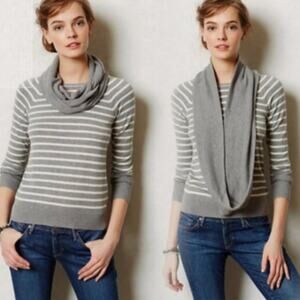 Anthropologie Change of the Moon Striped Infinity Scarf Sweater